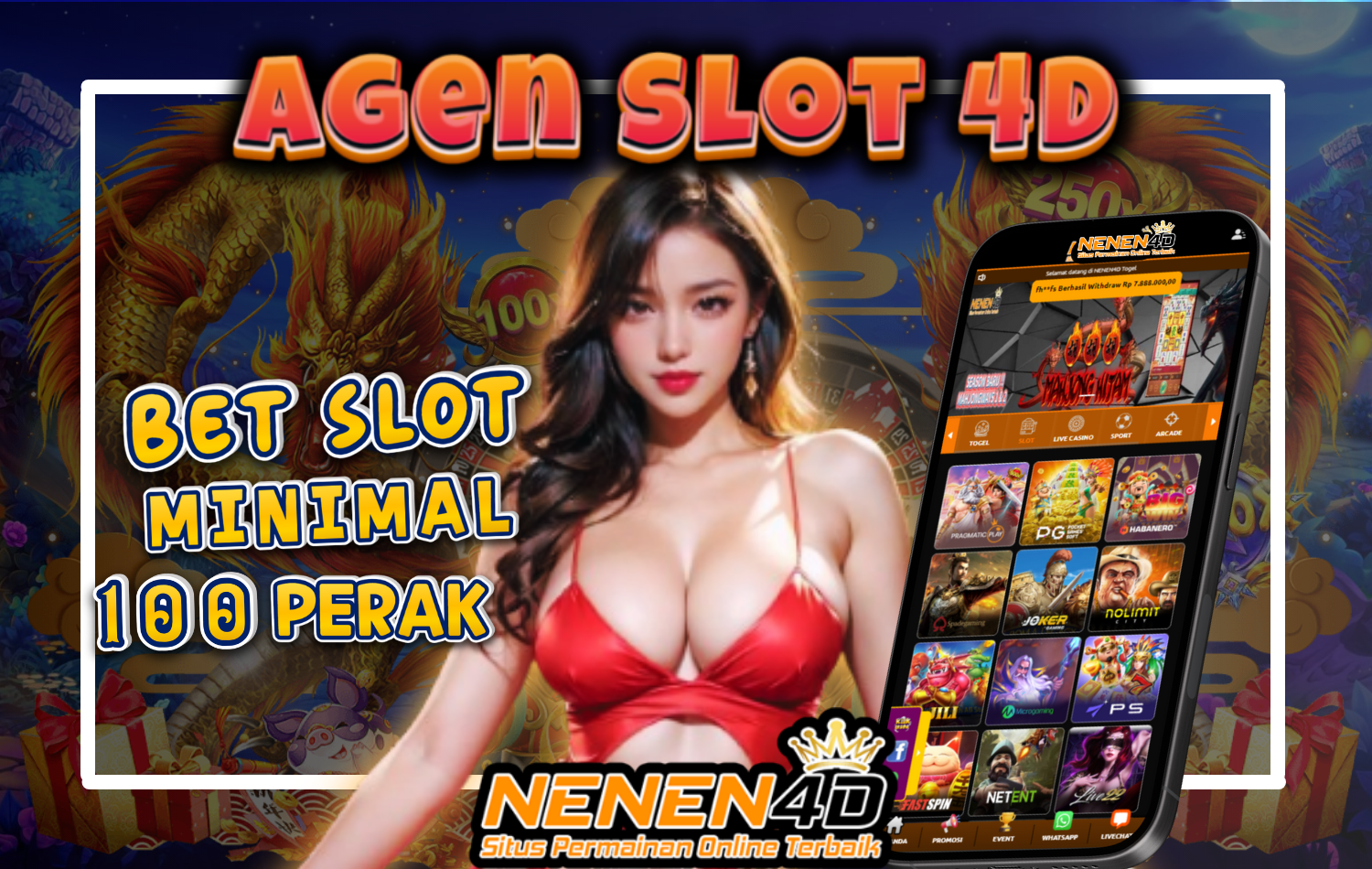 NENEN4D - Agen Slot 4D Situs Resmi Toto Togel Pay4D Mudah Maxwin